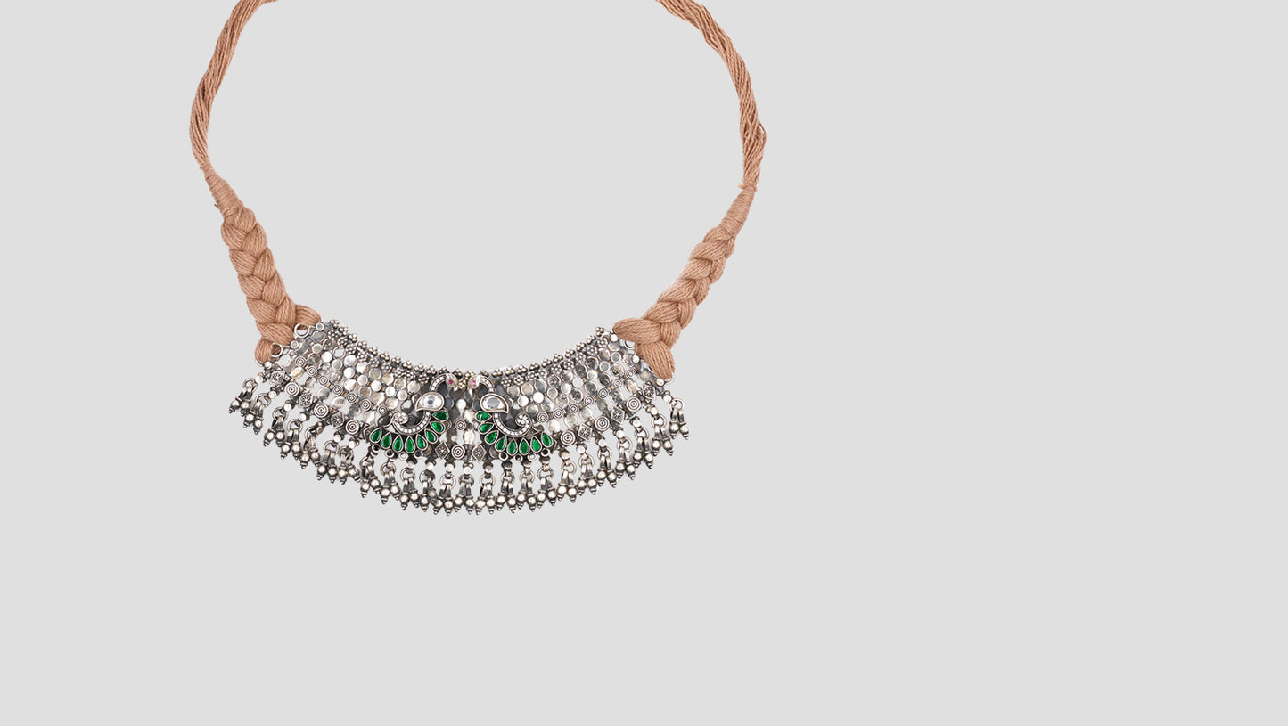 Handcrafted Oxidised Silver Choker