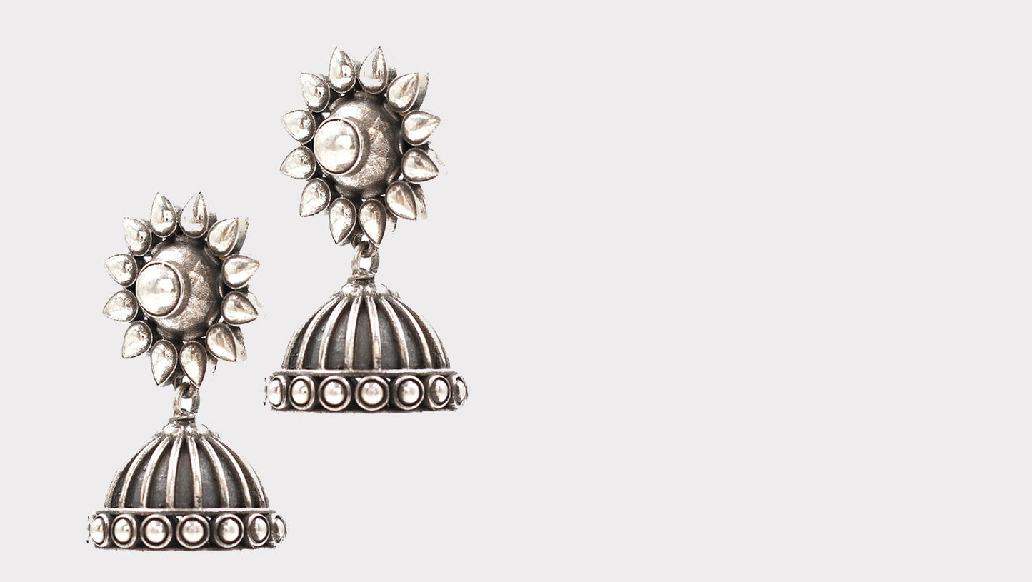 Sterling Silver Handcrafted Jhumka Earring