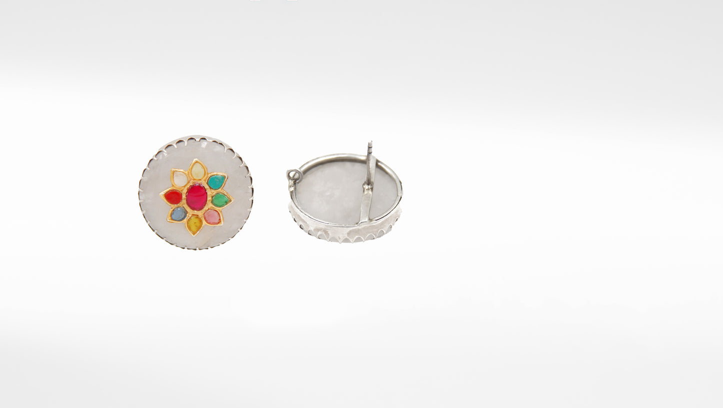 Silver Olivia Rose Quartz Stud Earring