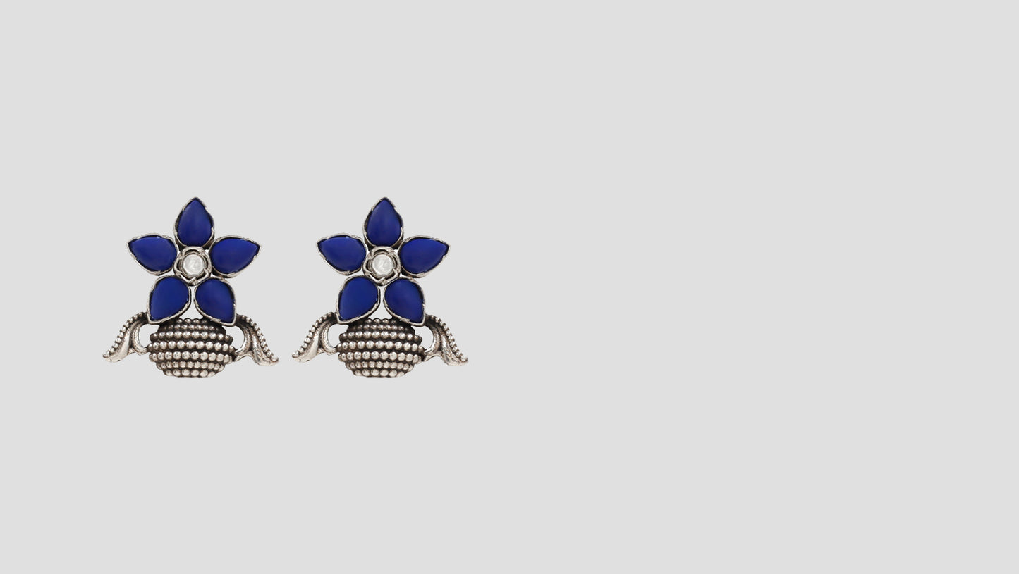 Timeless Beauty: Sangeeta Boochra Handcrafted Silver Studs