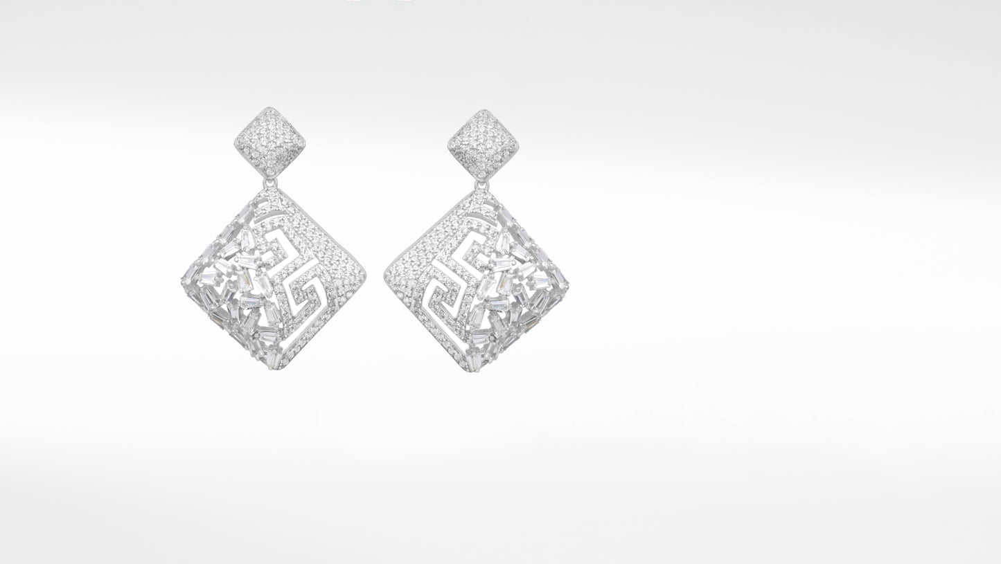 Aiza Silver Drop Earring By SAngeeta Boochra