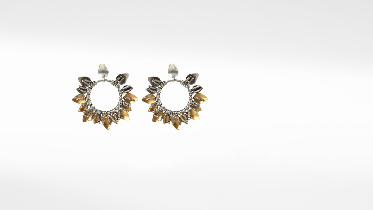Sangeeta Boochra Dual Tone Silver Earrings