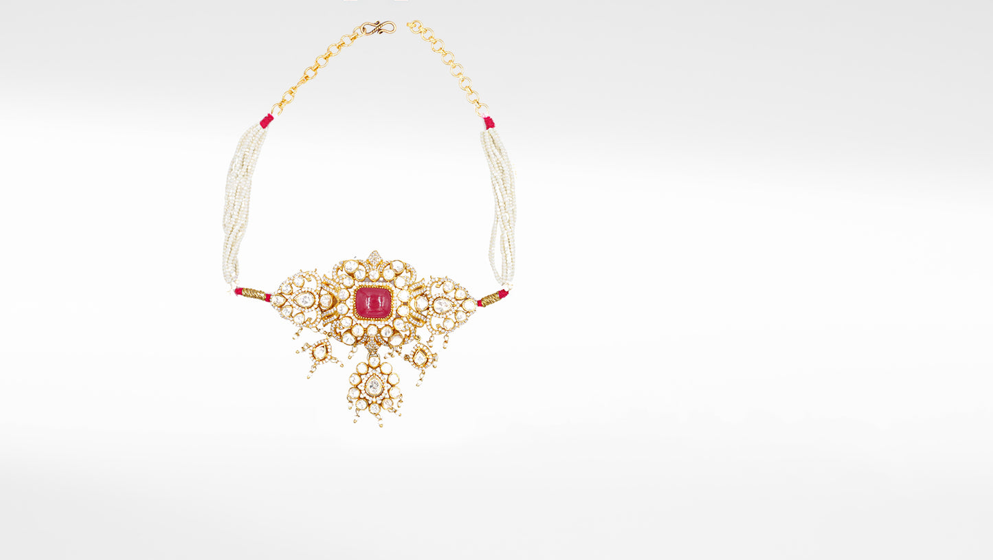 Sangeeta Boochra Silver Moissanite Necklace