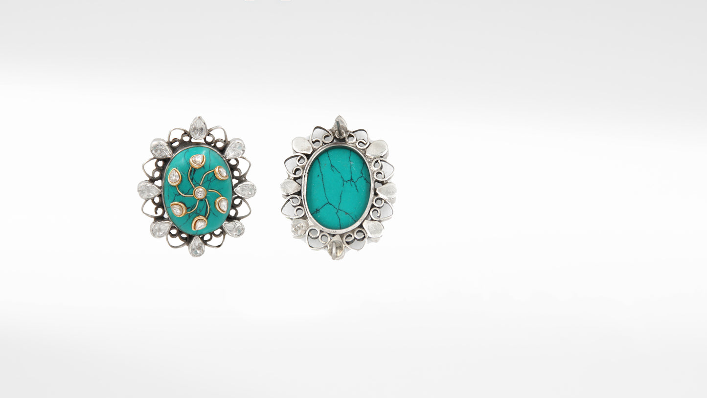 Silver Ahana Turquoise Studded Earring