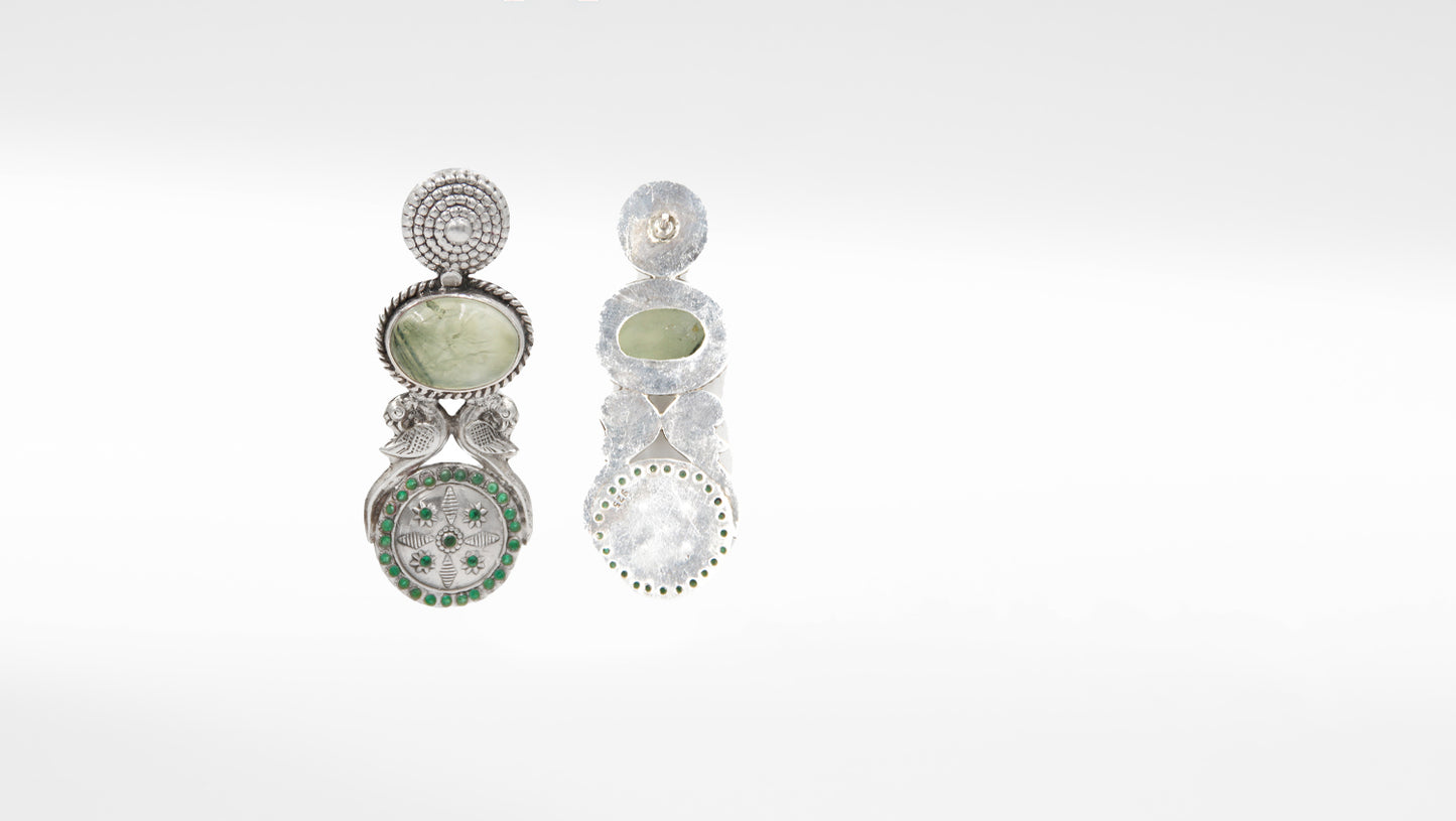 Silver Iris Quartz Earring