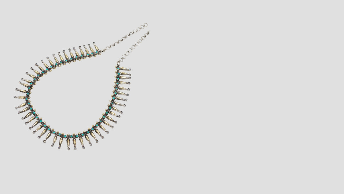Handcrafted Tribal-Inspired 925 Silver Necklace with Antique Finish
