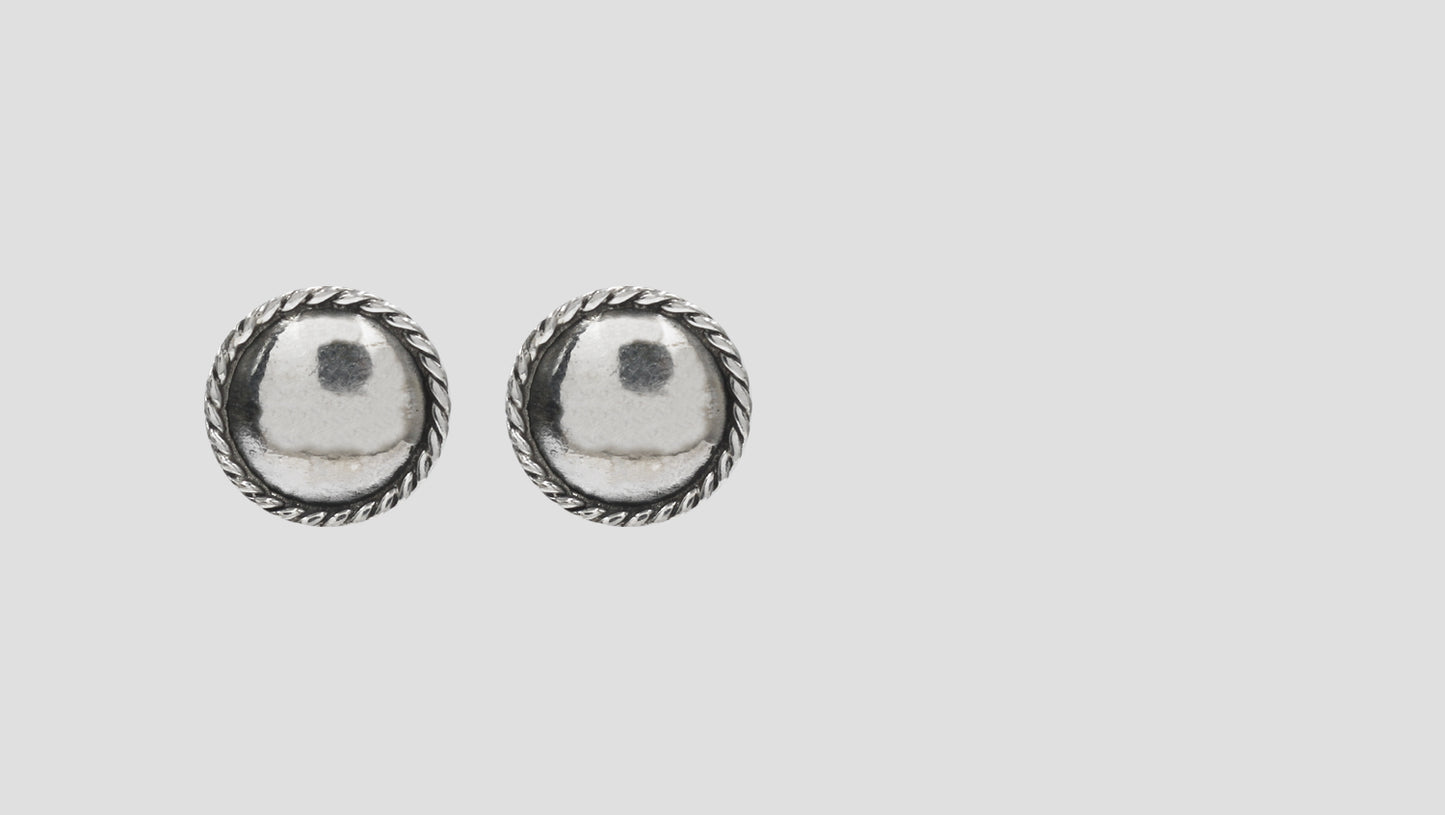 Classic Round Silver Studs by Sangeeta Boochra
