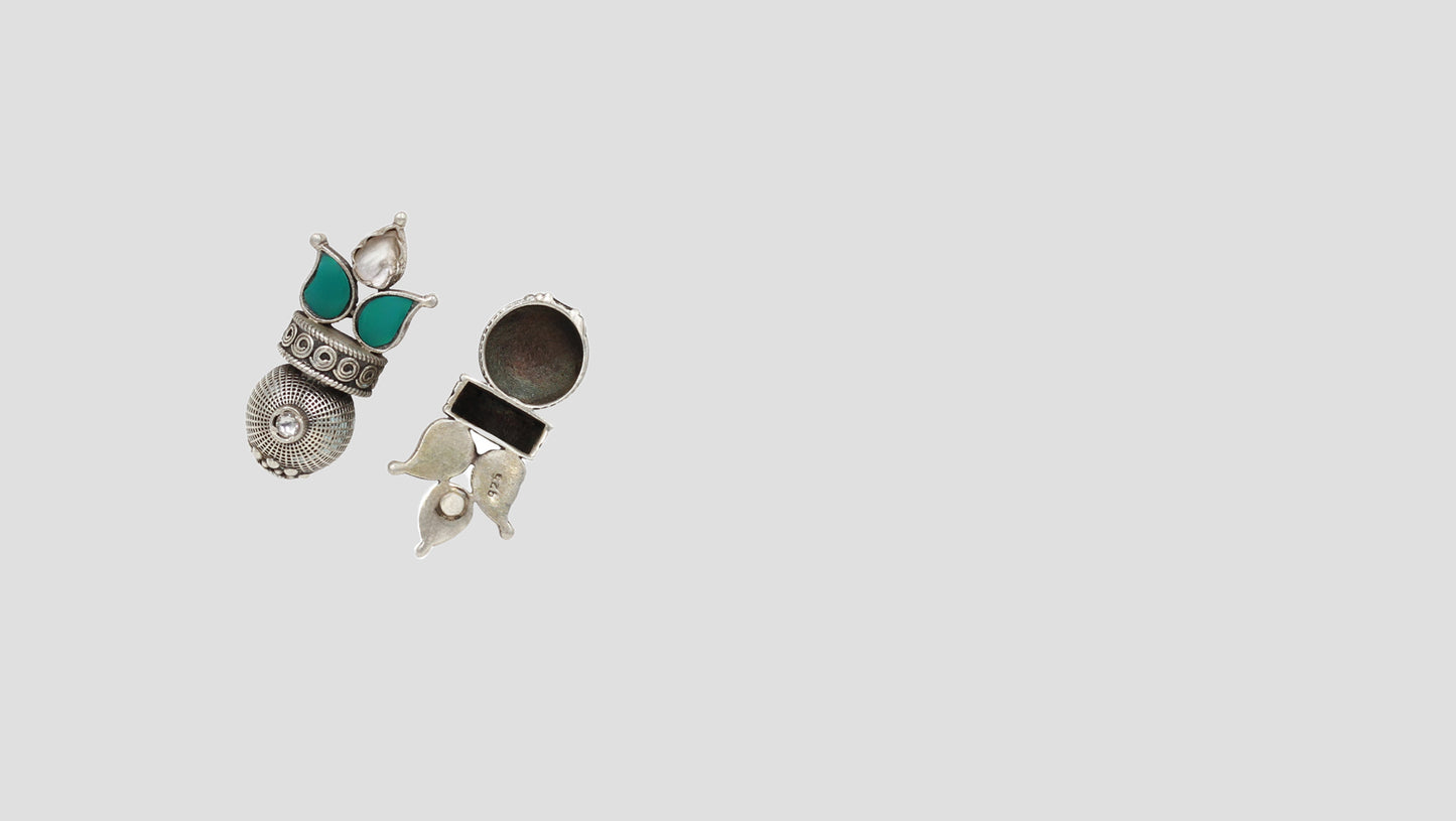 Bohemian Chic: Sangeeta Boochra Designer Silver Stud Earrings