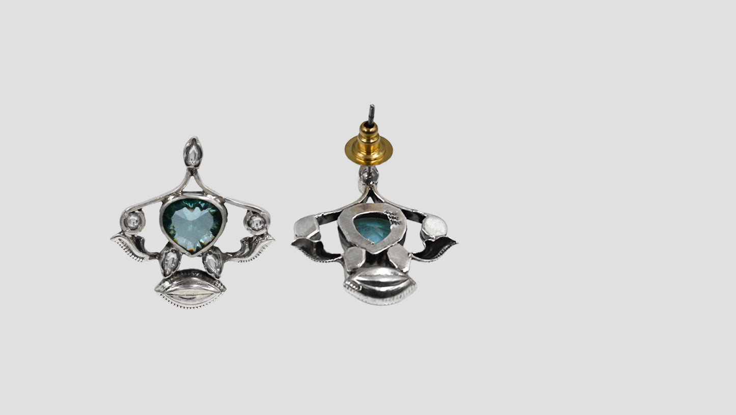 Heritage Bloom – Handcrafted Silver Earrings by Sangeeta Boochra