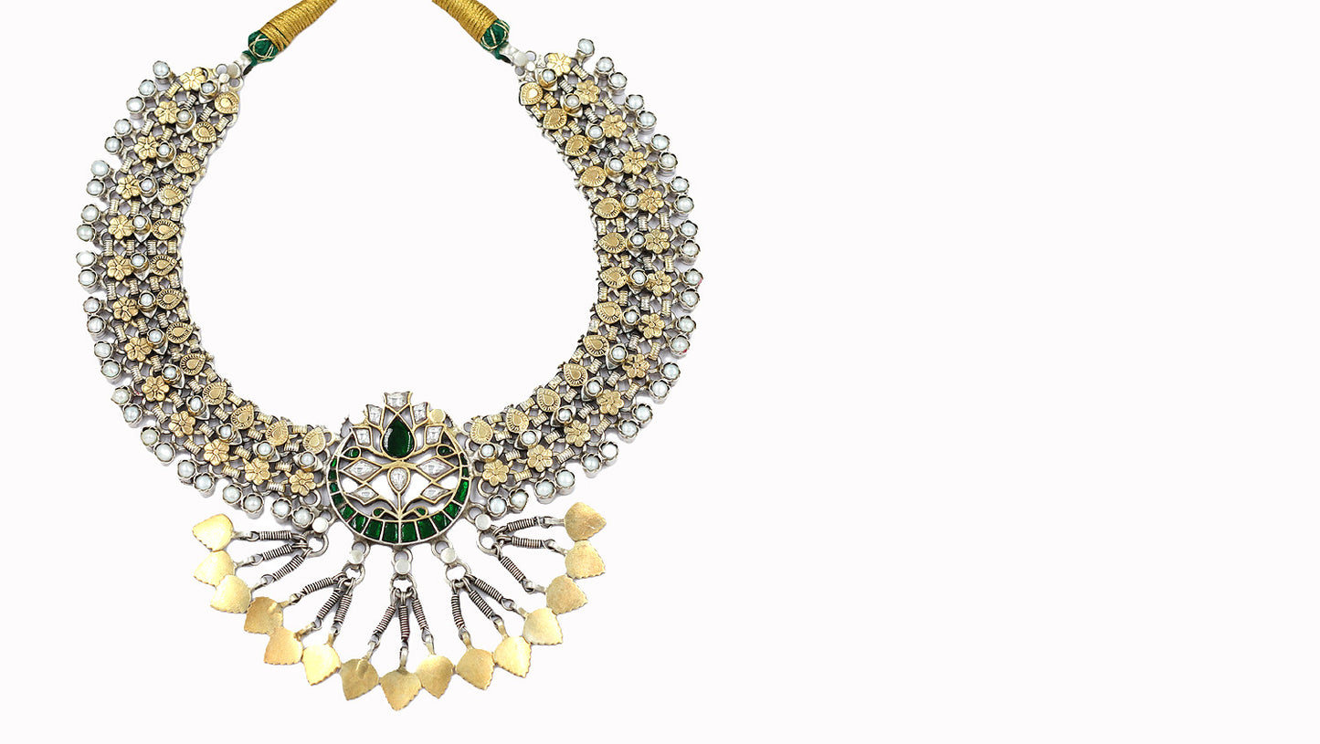 The Essence of Handcrafted Elegance: Sangeeta Boochra Silver Necklace