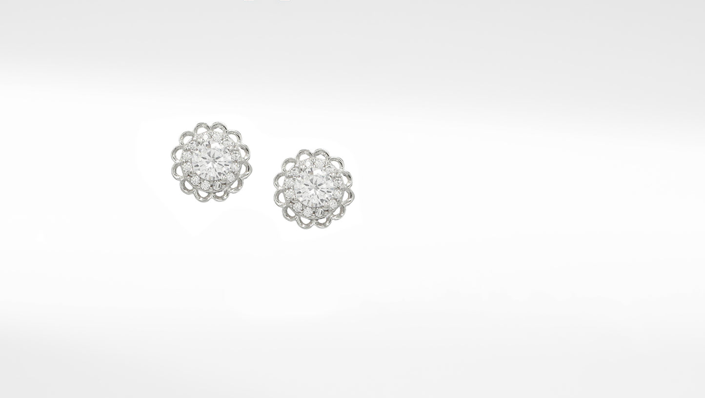 Sangeeta Boochra 925 Sterling Silver CZ Stud Earrings