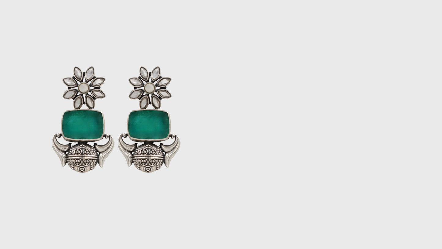 "Timeless Craft: Sangeeta Boochra Silver Handcrafted Earrings "