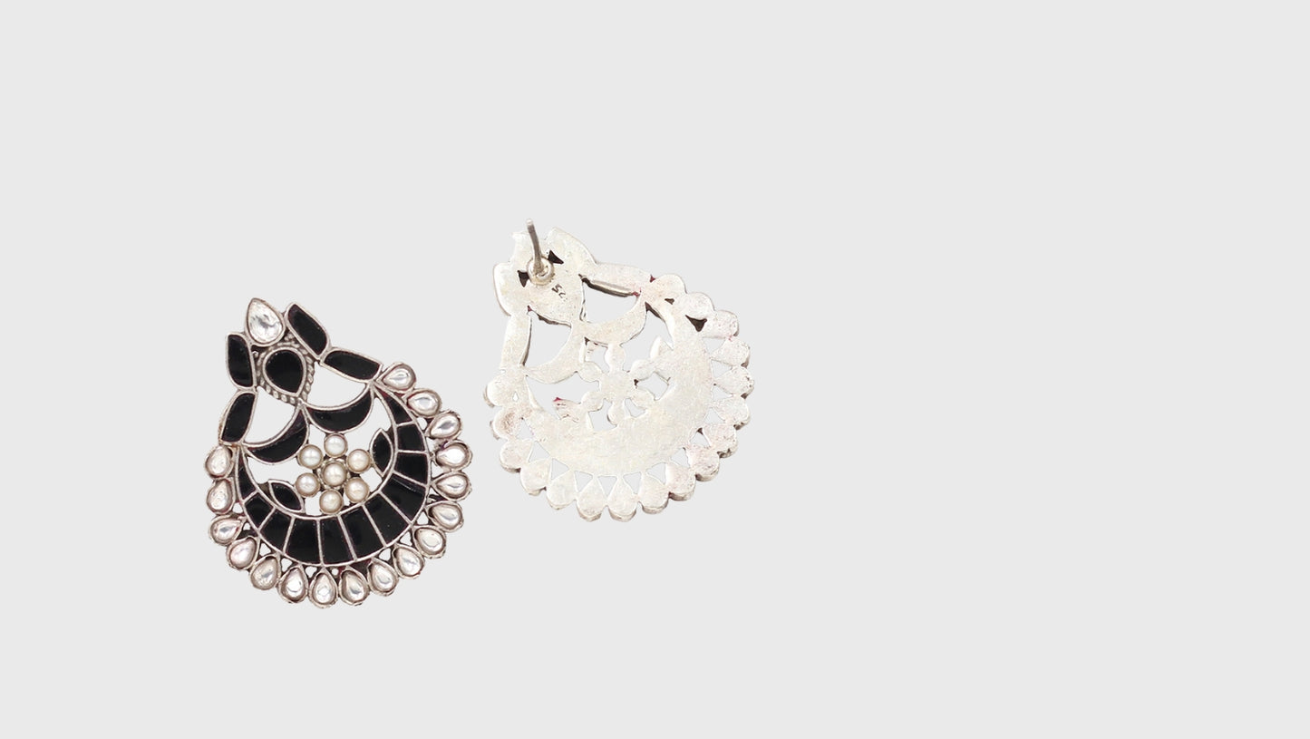 Sophisticated Silhouette: Sangeeta Boochra Handmade Silver Earrings