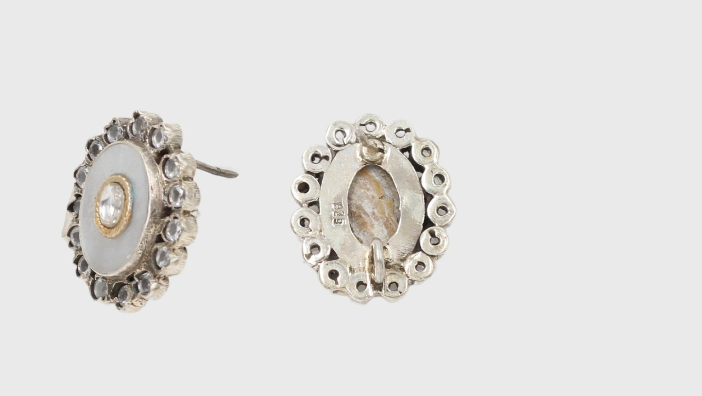 Artisan Elegance: Silver Handmade Stud Earrings
