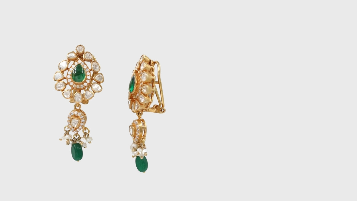 Sangeeta Boochra Silver Moissanite Earrings