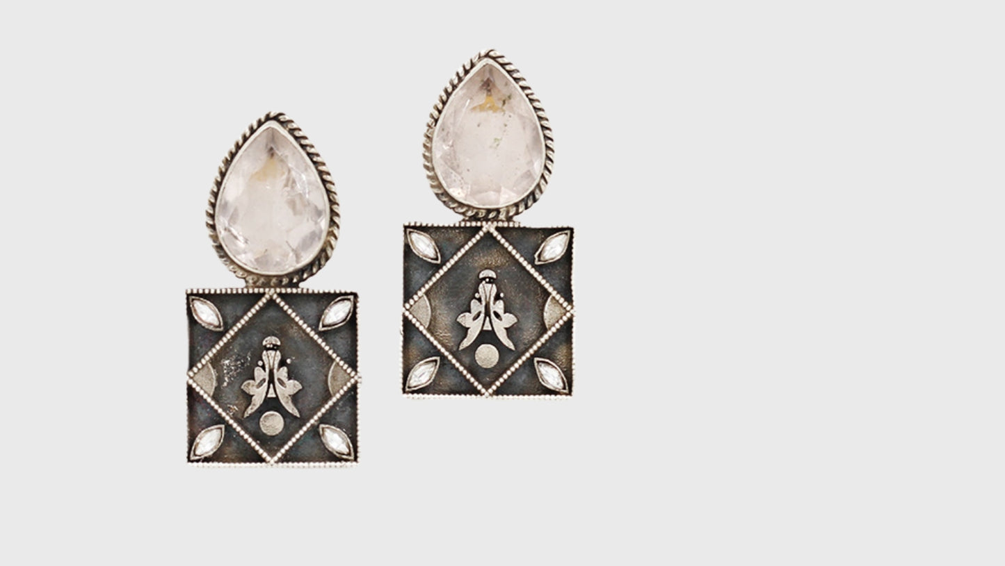 Delicate Silver Earrings with Vibrant Hydro Gemstones