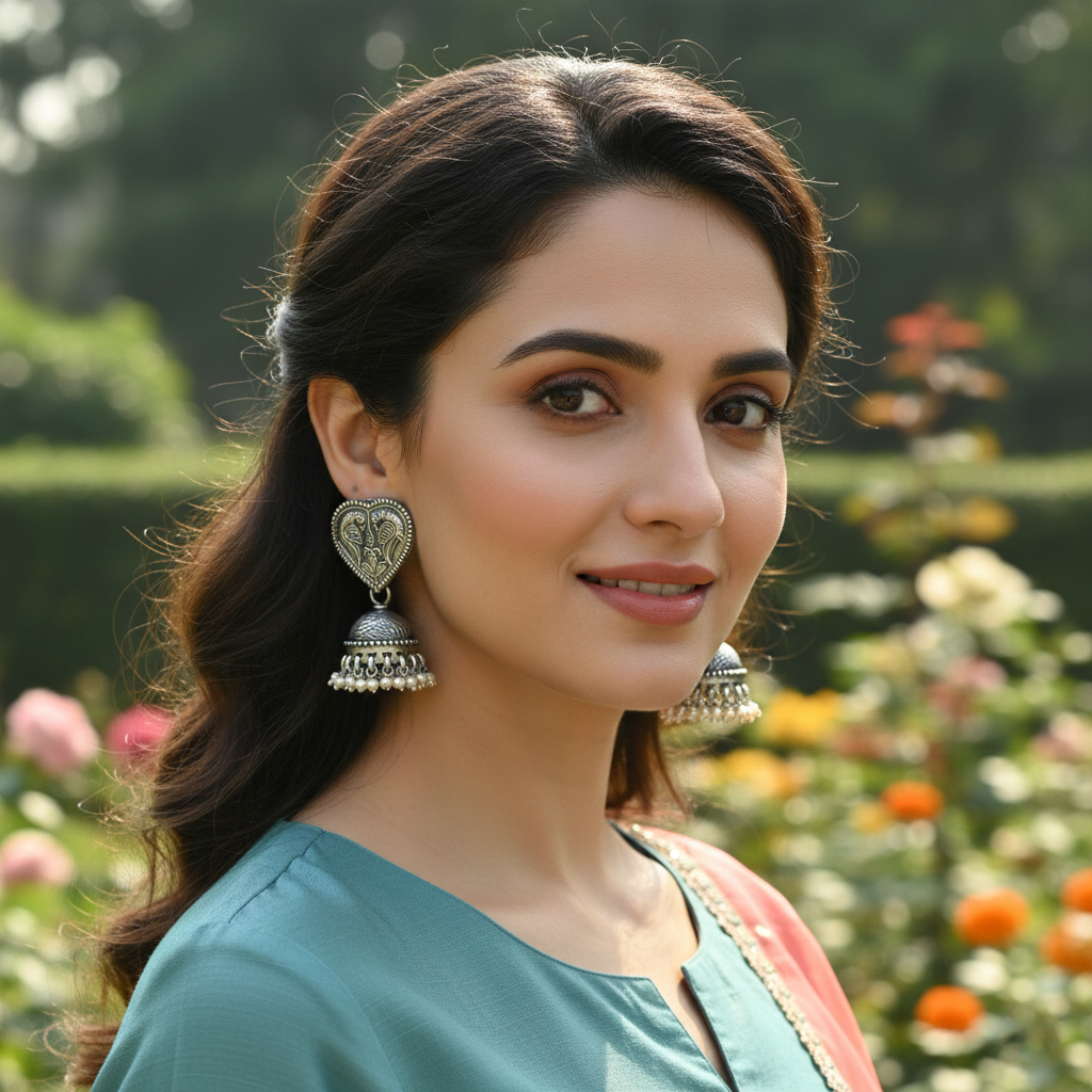 Sangeeta Boochra Oxidised Silver Handcrafted Statement Earrings