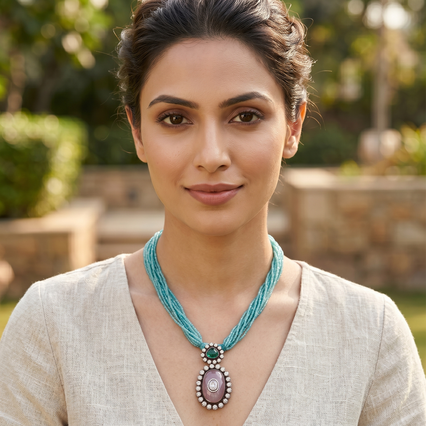 Sangeeta Boochra Heritage Bloom Moissanite Pendant