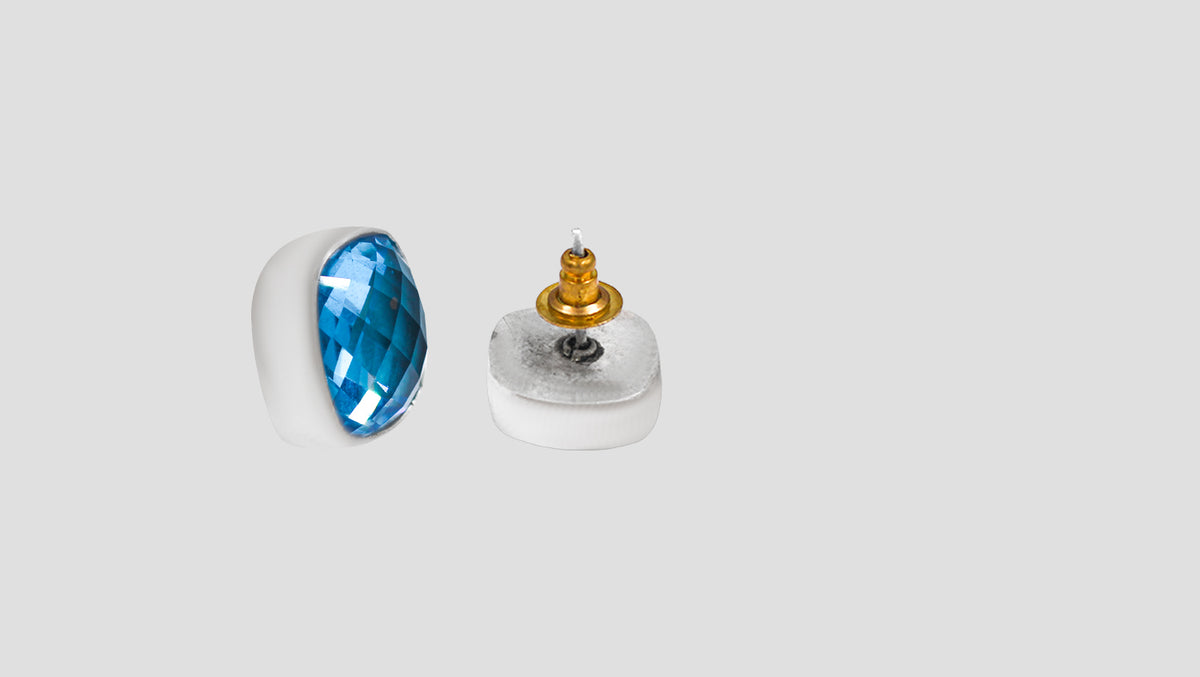 Sangeeta Boochra Ocean Blue Silver Stud Earrings