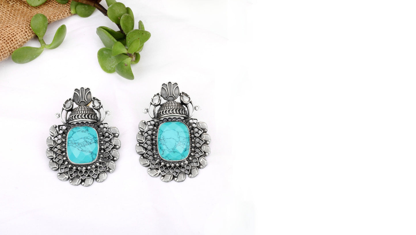 Silver Shiza Turquoise Earrings