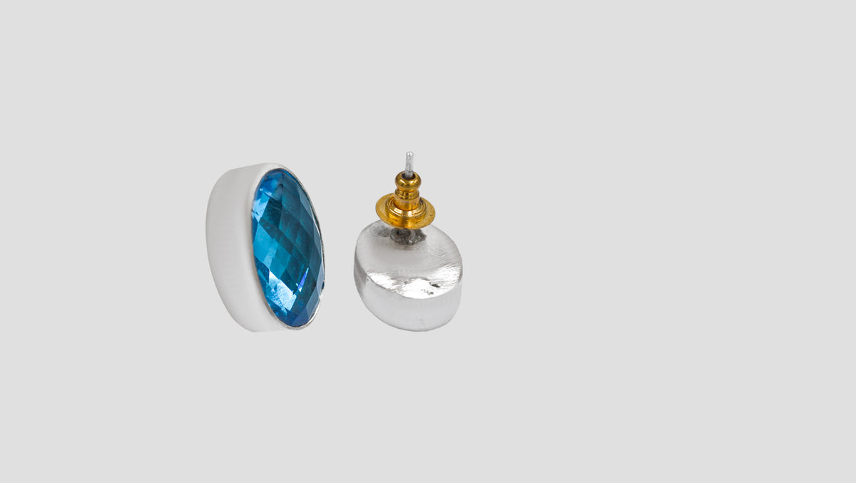 Sangeeta Boochra Aqua Gleam Silver Earrings