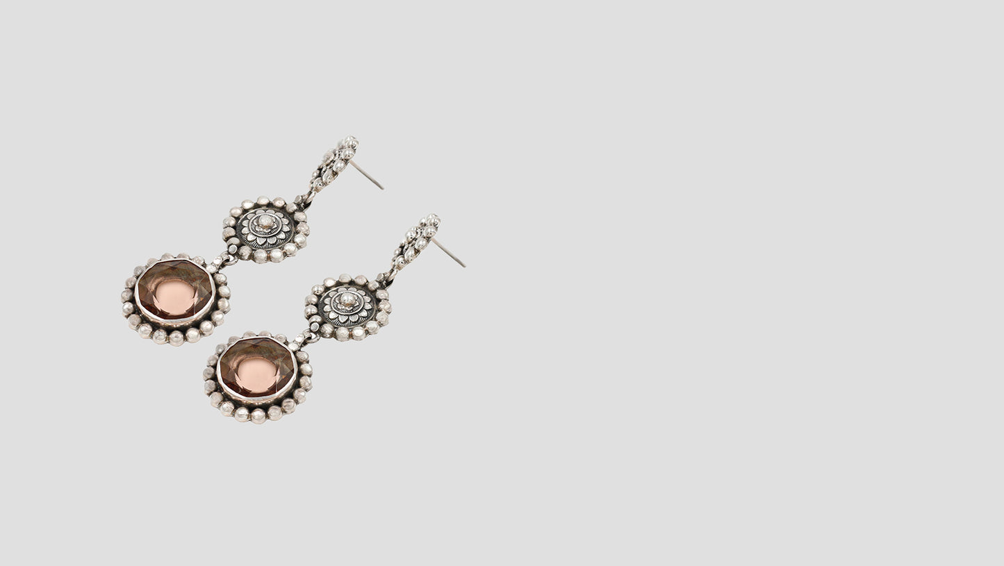 Bohemian Luxe: Sangeeta Boochra Hanging Earrings in Silver