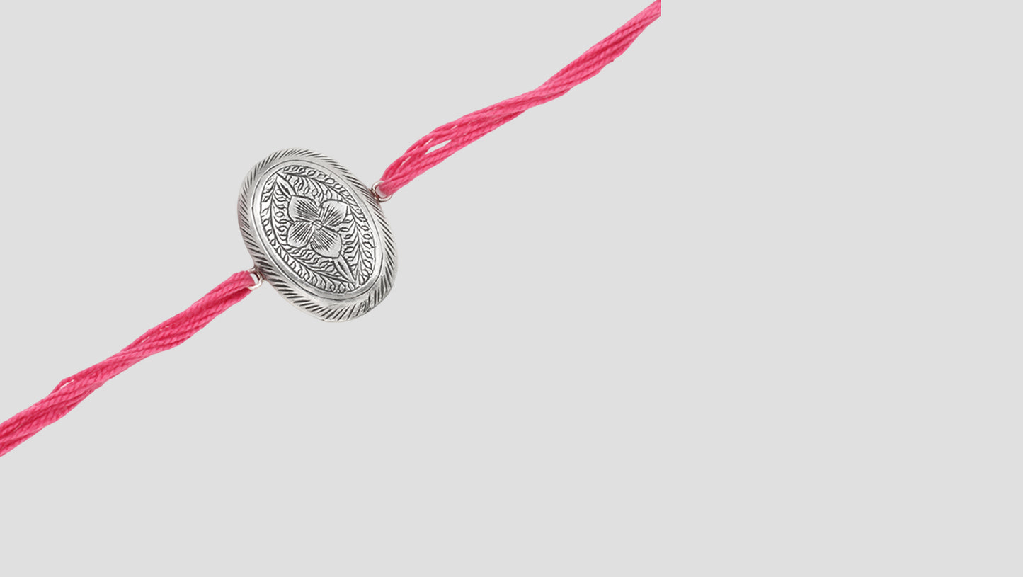 Vintage Bloom Silver Rakhi – by Sangeeta Boochra