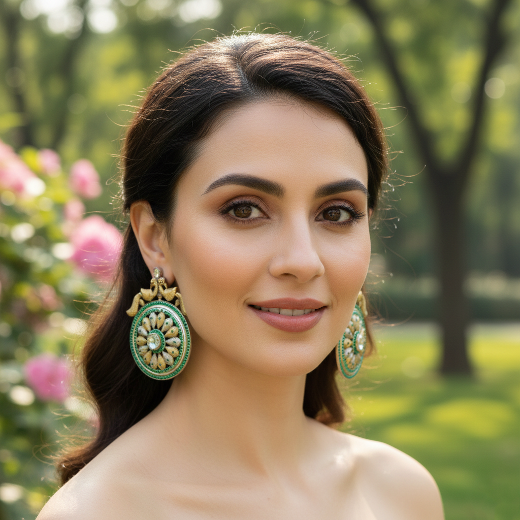 Sangeeta Boochra Dual-Tone Floral Motif Statement Earrings