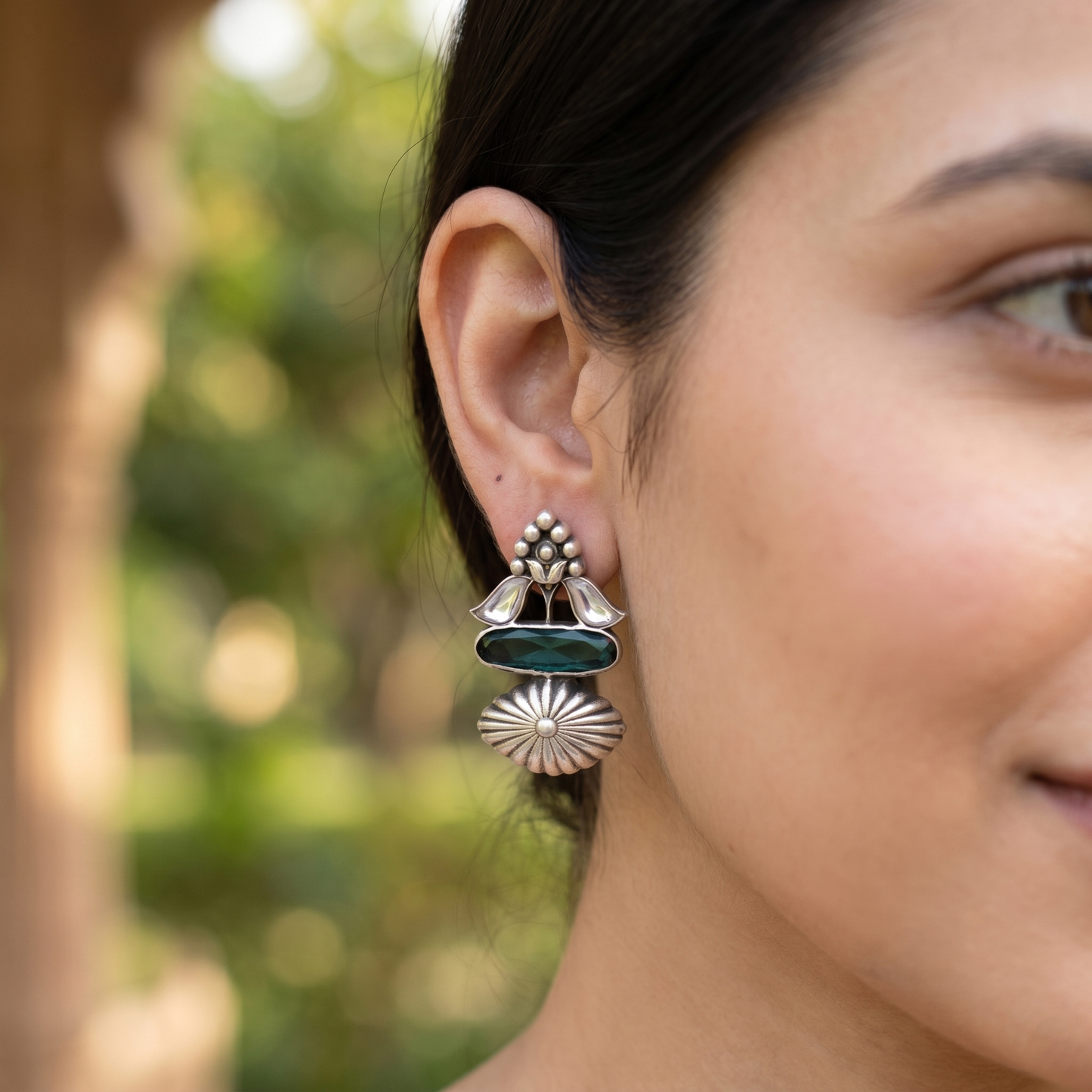 Sangeeta Boochra Oxidised Silver Statement Studs