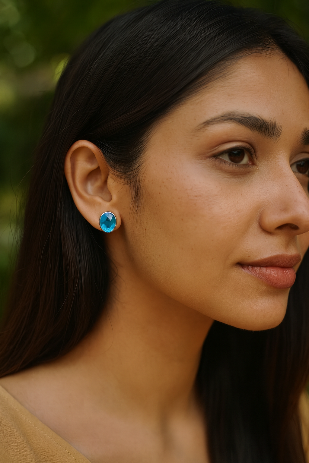 Sangeeta Boochra Aqua Gleam Silver Earrings