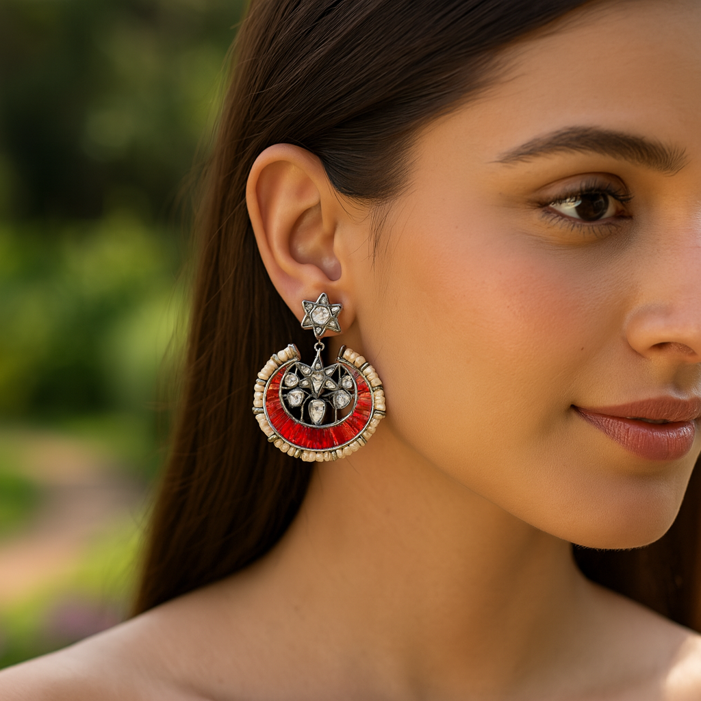 Sangeeta Boochra Handcrafted Kundan Earring