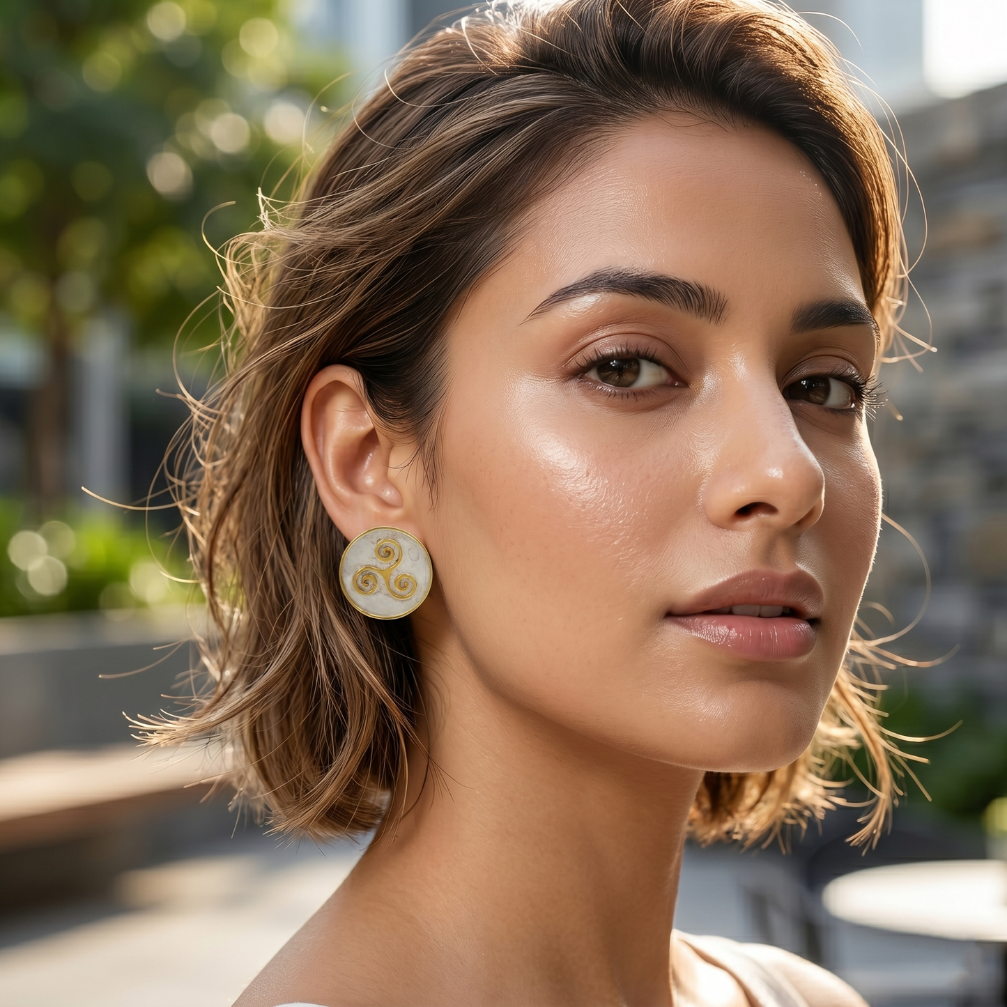Sangeeta Boochra Minimal Dual Tone Statement Studs