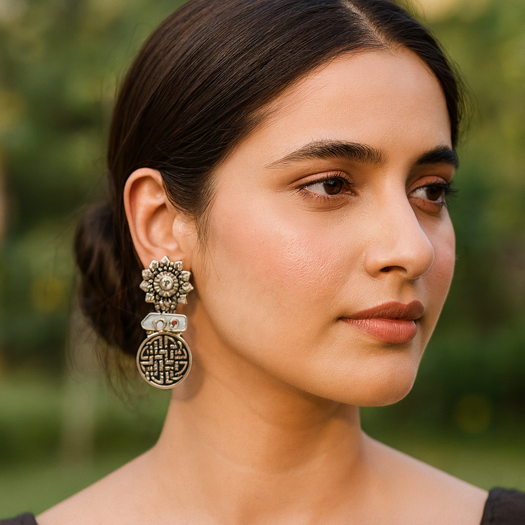 Sangeeta Boochra Handcrafted Silver Earrings