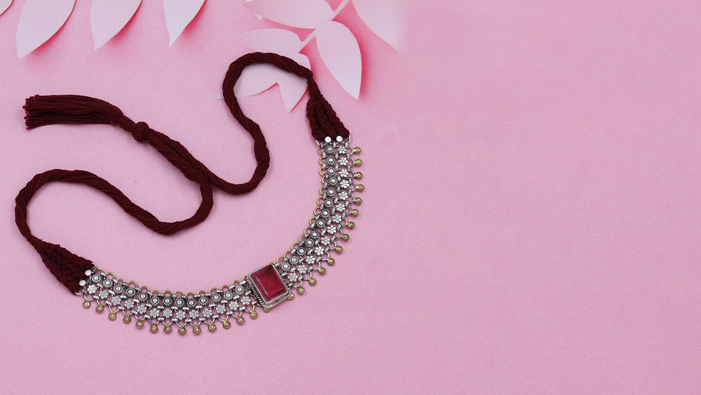 Traditional Rajasthani Silver Choker Necklace – Sangeeta Boochra