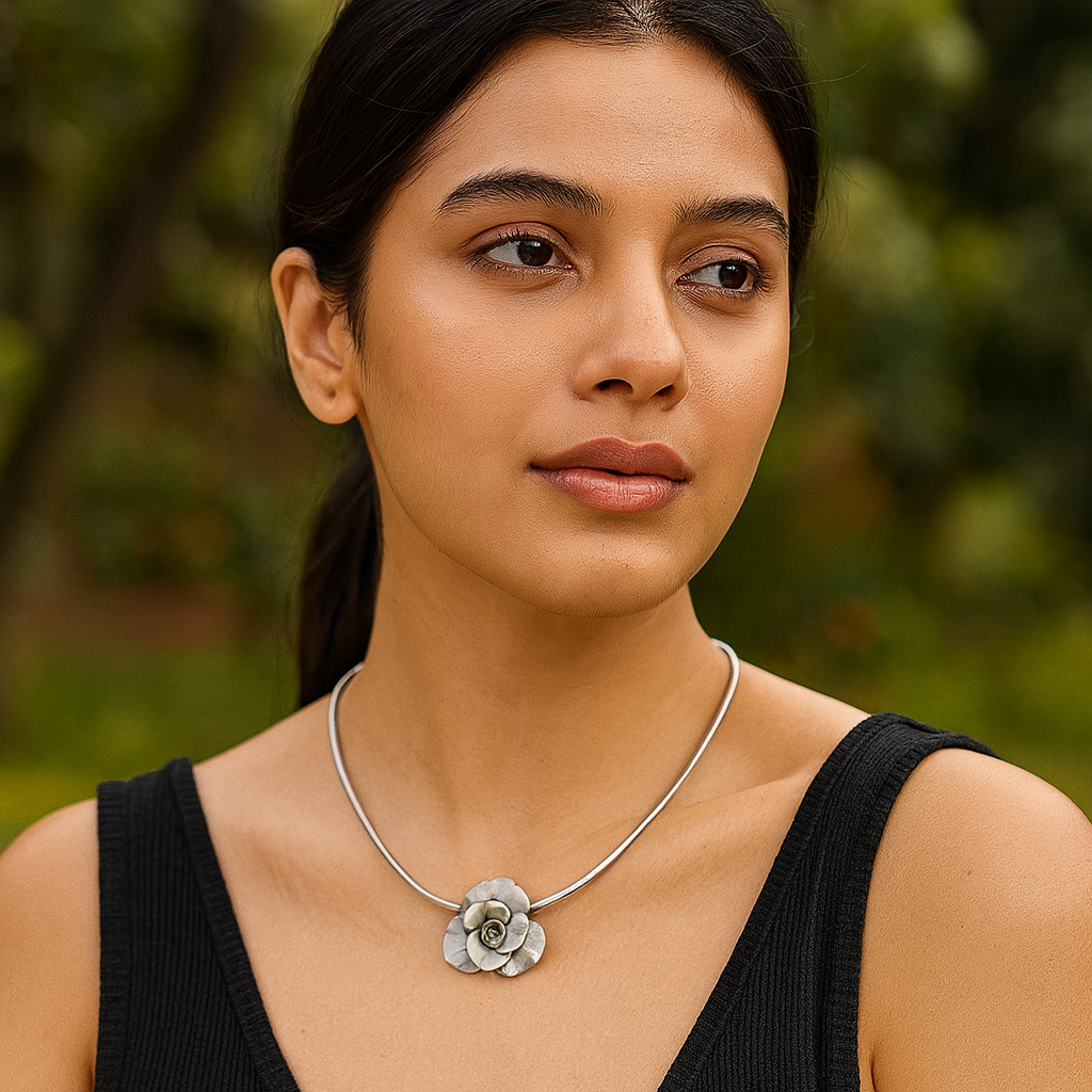 Sangeeta Boochra Artistic Layered Blossom Pendant
