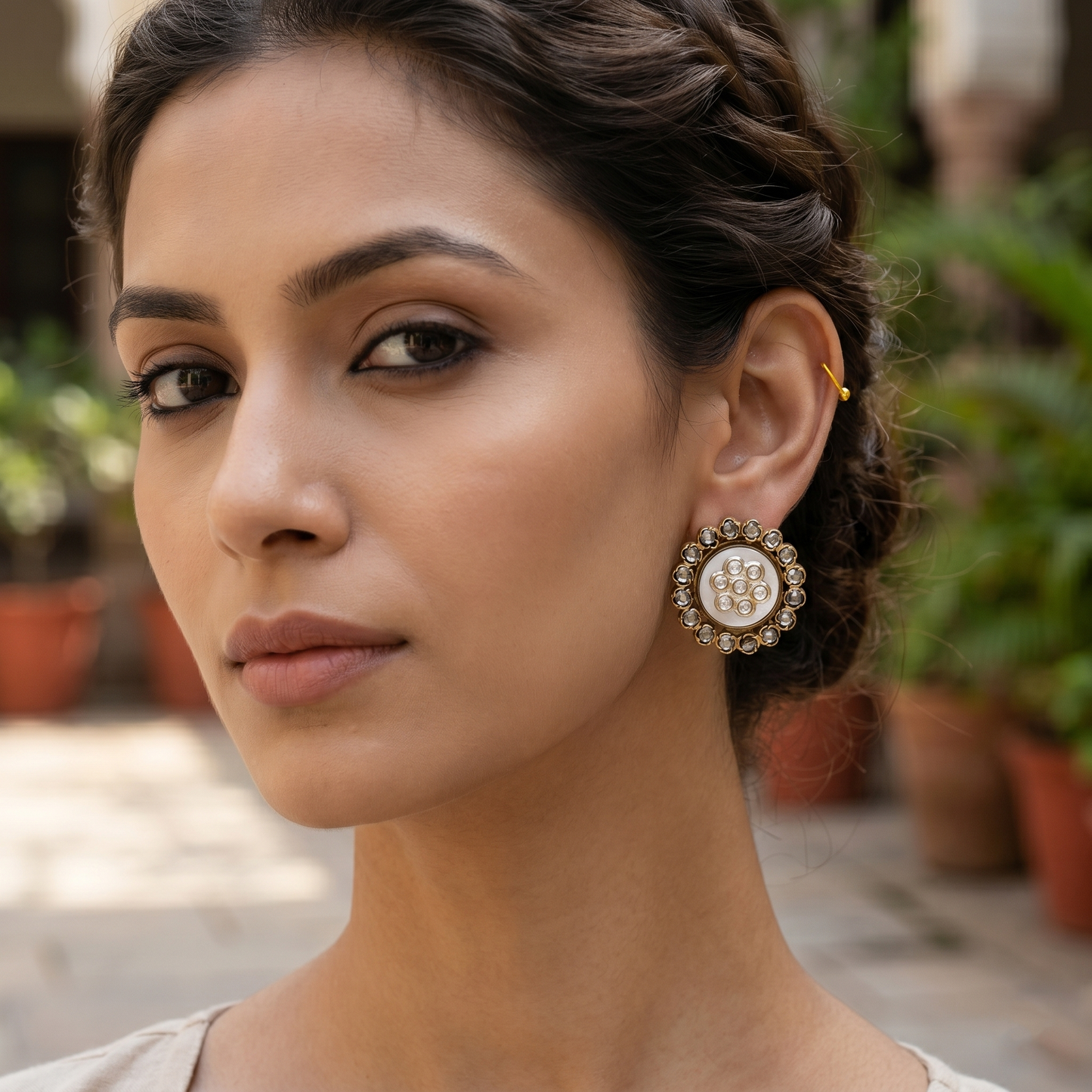 Sangeeta Boochra Heritage Silver Stud Earrings
