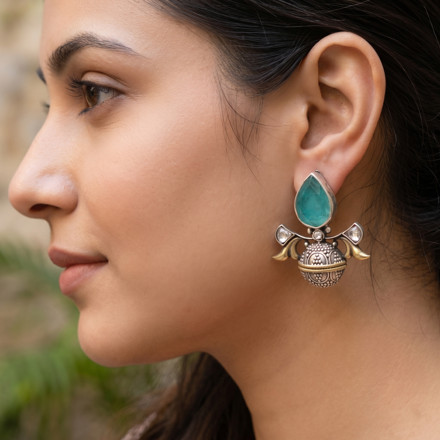Sangeeta Boochra Heritage Dual Tone Earrings