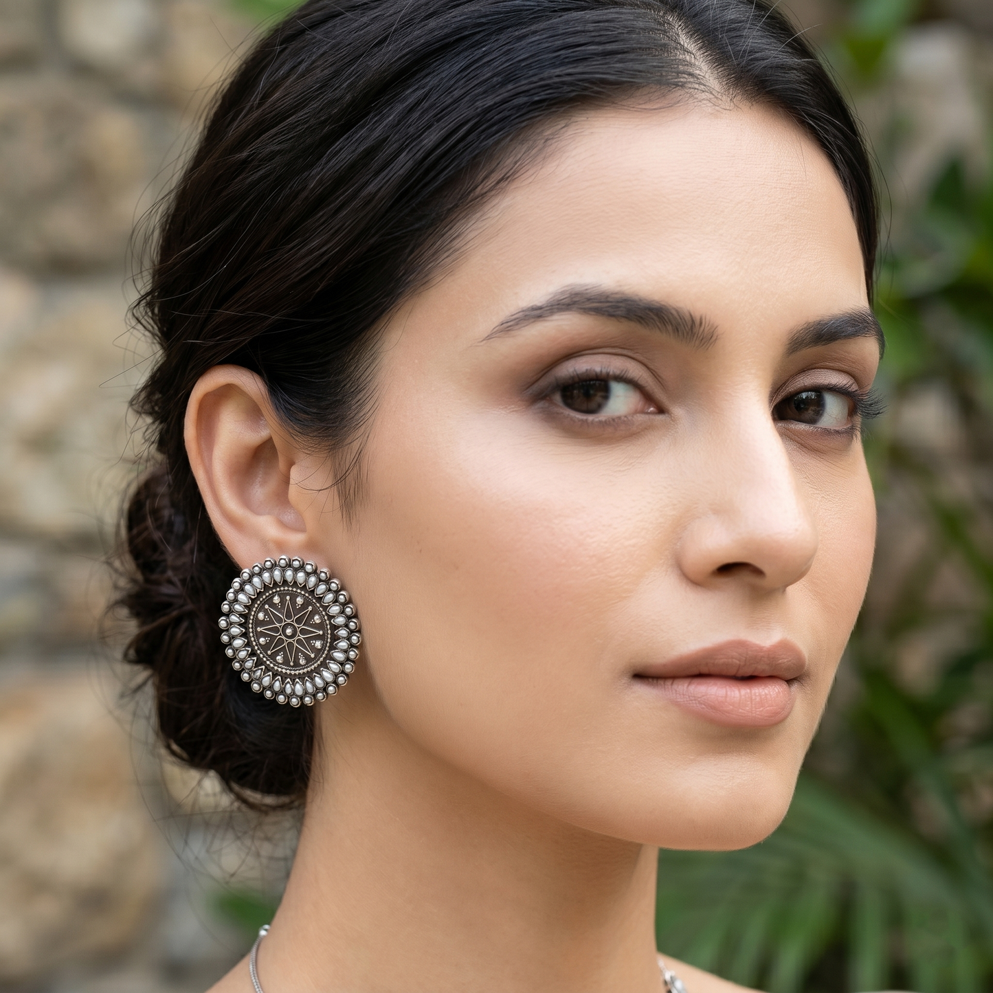 Sangeeta Boochra Classic Floral Statement Earrings