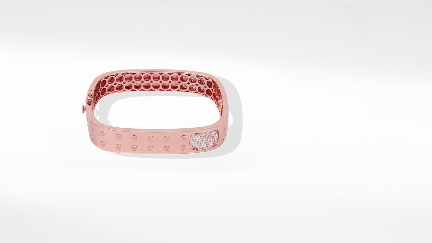 Liyana Silver Op-enable Bracelet in 24k Rose Gold Plated