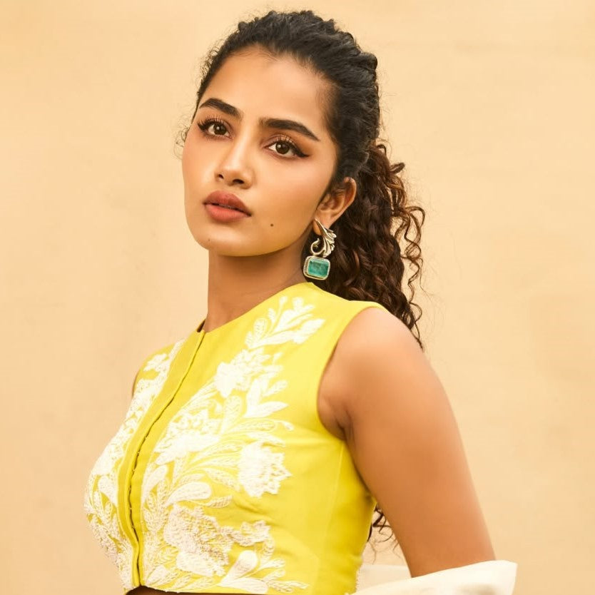 Anupama Parameswaran in Sangeeta Boochra Silver Earrings