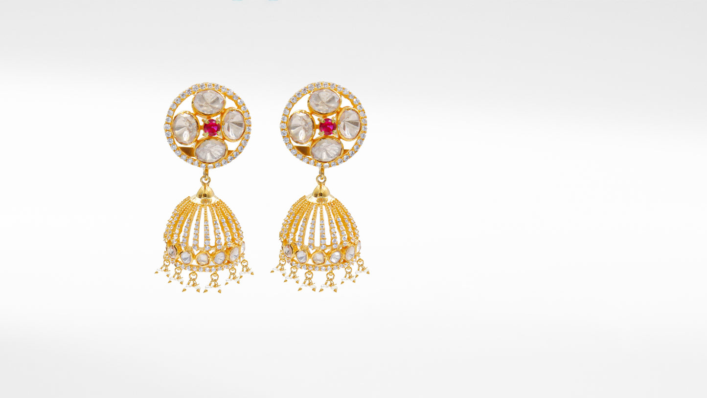 Sangeeta Boochra Silver Moissanite Earrings
