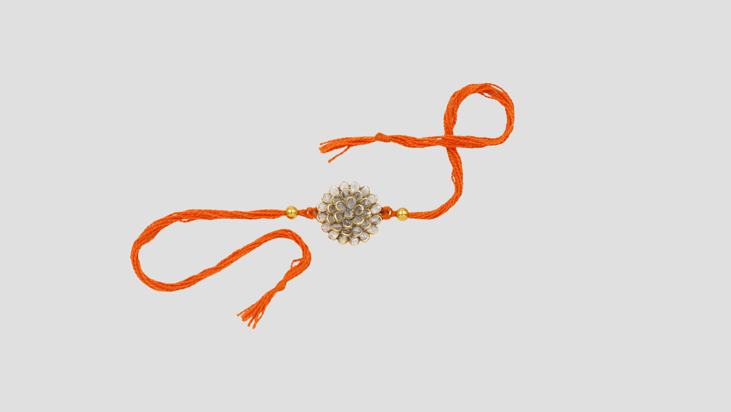 Floral Grace Silver Rakhi by Sangeeta Boochra