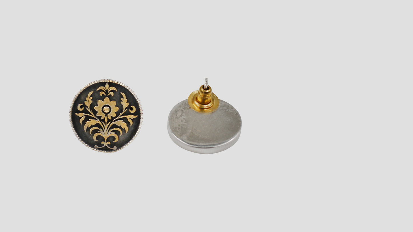 Sangeeta Boochra Golden Bloom Dual-Plated Silver Stud Earrings