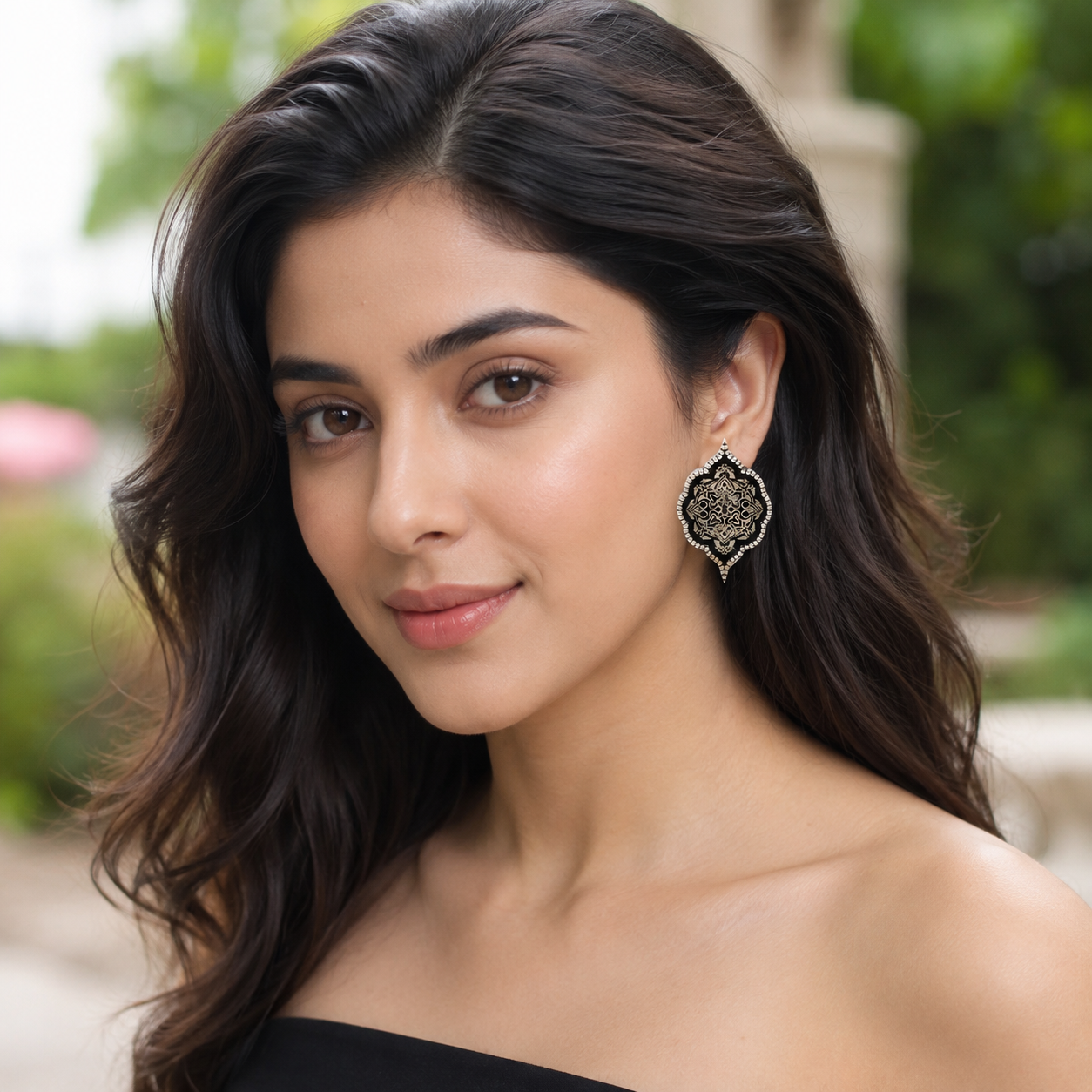 Sangeeta Boochra Handcrafted Oxidised Sterling Silver Heritage Stud Earrings