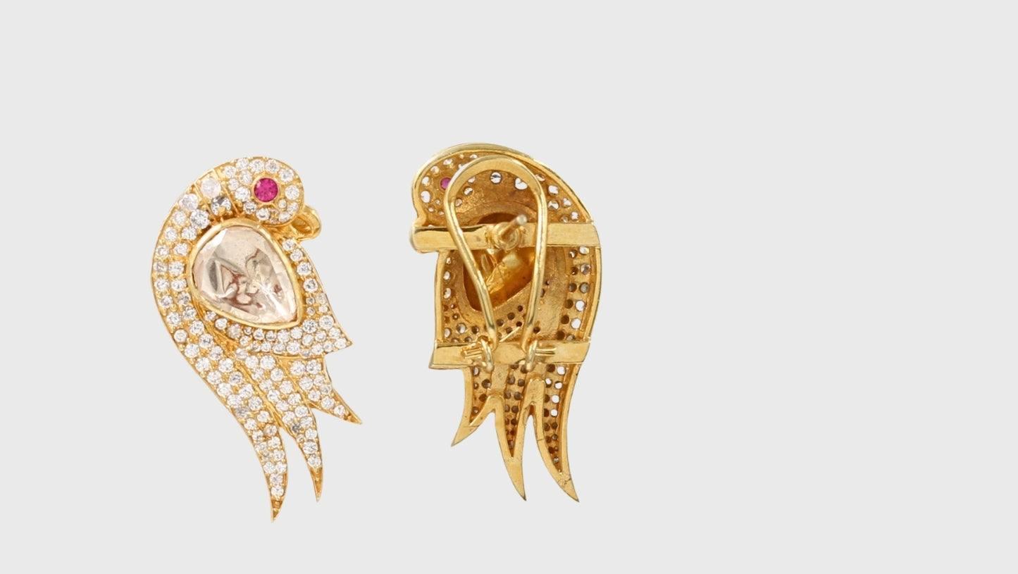 Sangeeta Boochra Silver Moissanite Earrings