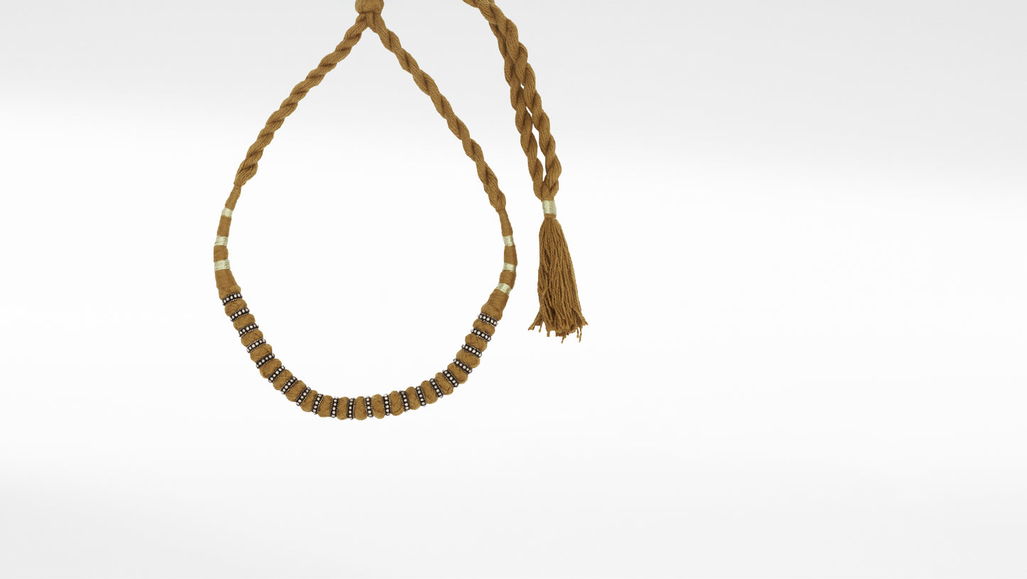 Sangeeta Boochra Yellow Tribal Silver Necklace