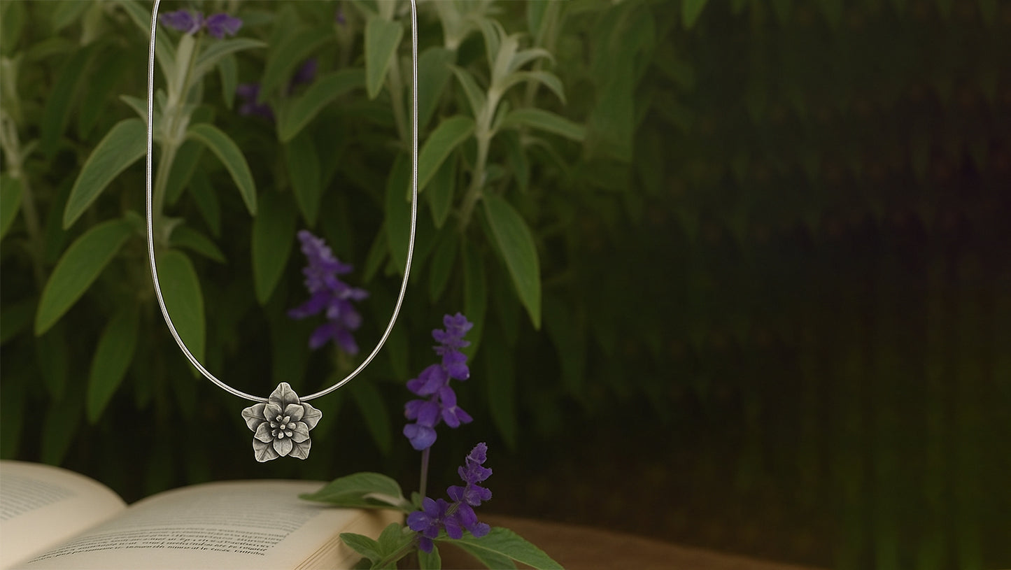 Handcrafted Oxidised Flower Pendant – Sangeeta Boochra