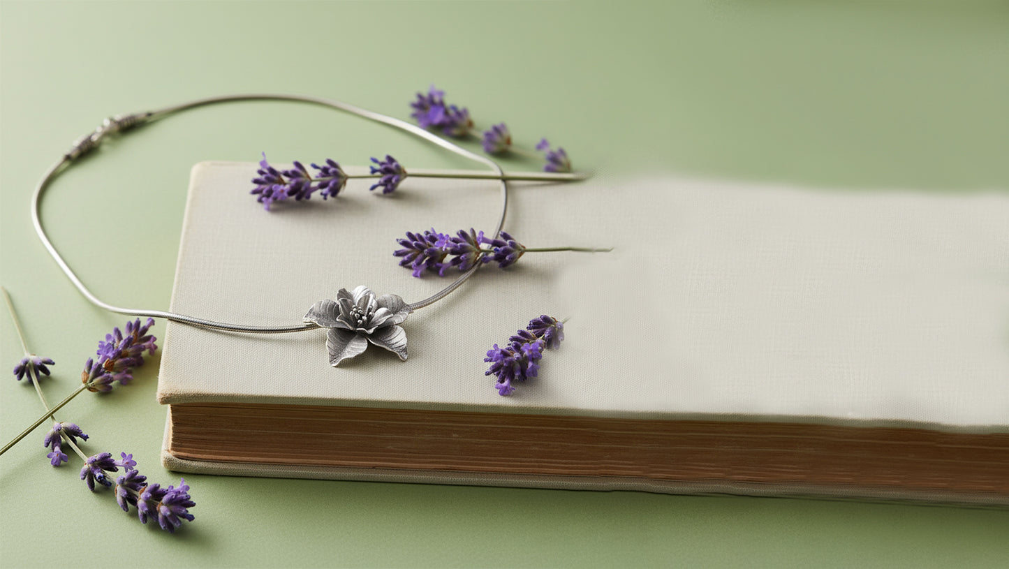 Sangeeta Boochra Oxidised Silver Floral Charm Pendant