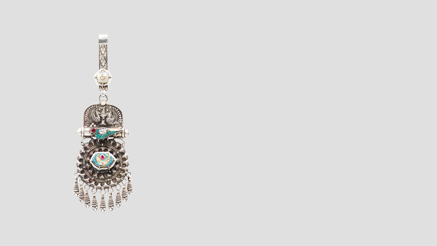 Divine Elegance: Sangeeta Boochra Handcrafted Silver Keychain