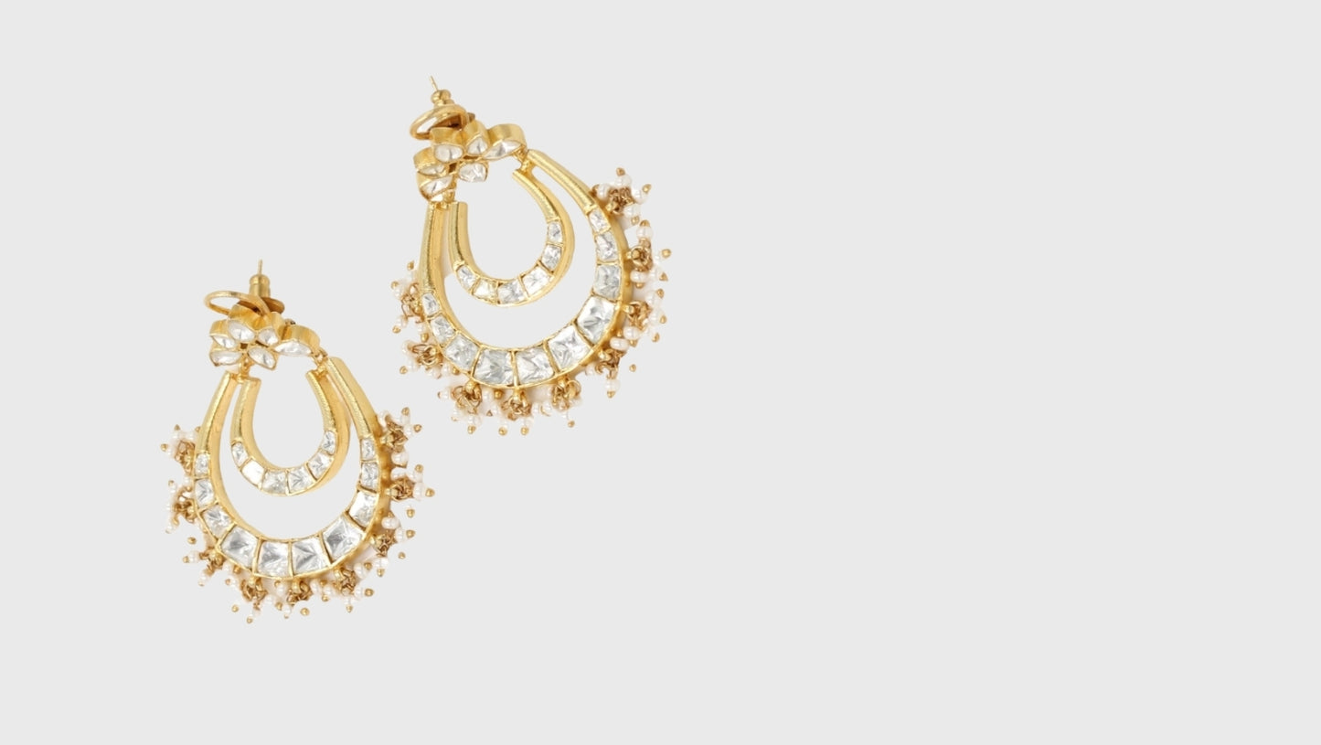 Sangeeta Boochra Silver Moissanite Earrings